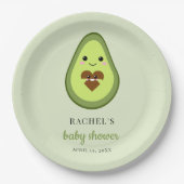 Kawaii Avocado Pregnant Baby Shower Niedlich Minim Pappteller (Vorderseite)