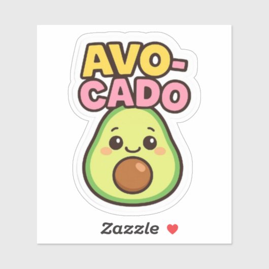 Kawaii Avocado Sticker (Blatt)
