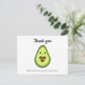 Kawaii Avocado Vielen Dank Baby Dusche Minimalisti Postkarte (Stehend Vorderseite)