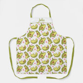 Kawaii Avocado White Design Pink Stars Whimsical Schürze (Vorderseite)