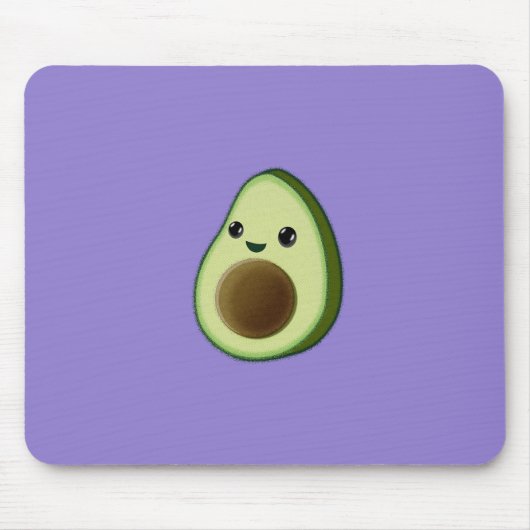 Kawaii Avocado Zeichne Custom Lila Mousepad (Vorne)
