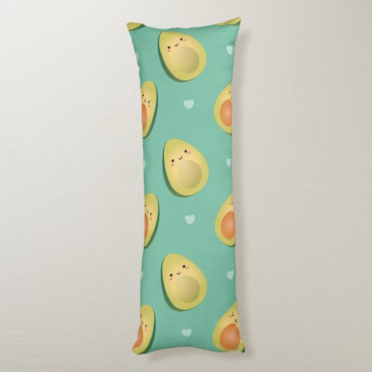 Kawaii Avocados Lasst uns Pattern Funny vermeiden Seitenschläferkissen (Rückseite (Vertikal))
