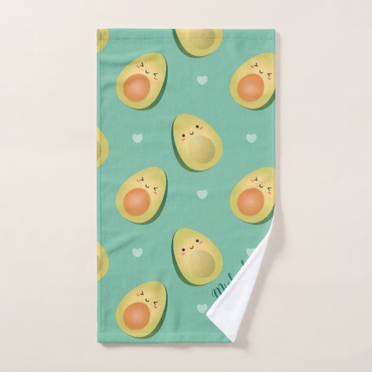 Kawaii Avocados Vermeiden wir Pattern Badhandtuch Set (Handtuch)