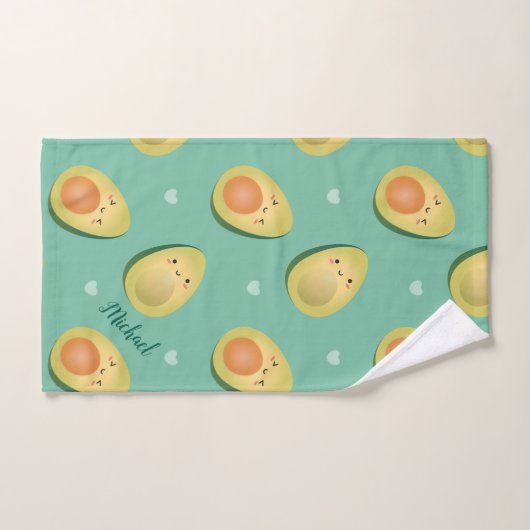 Kawaii Avocados Vermeiden wir Pattern Badhandtuch Set (Handtuch)