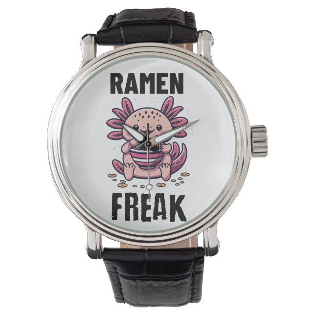 Kawaii Axalotl aß Ramen Armbanduhr (Vorderseite)