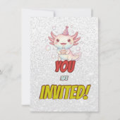 Kawaii Axolotl Adult Birthday Invitation Einladung (Rückseite)