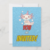 Kawaii Axolotl Adult Birthday Invitation Einladung (Rückseite)