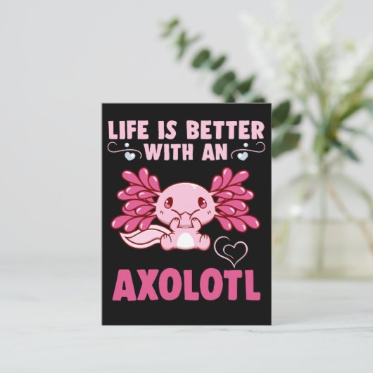 Kawaii Axolotl Amphibian Lover Postkarte (Stehend Vorderseite)