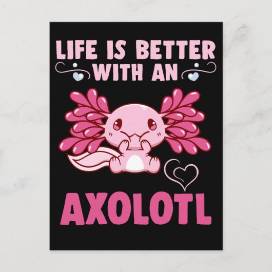 Kawaii Axolotl Amphibian Lover Postkarte (Vorderseite)