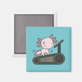 Kawaii Axolotl auf Treadmill Magnet (Vorderseite/Rückseite)
