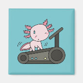 Kawaii Axolotl auf Treadmill Magnet (Vorne)