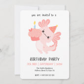 Kawaii Axolotl Birthday Party Invitation Einladung (Vorderseite)