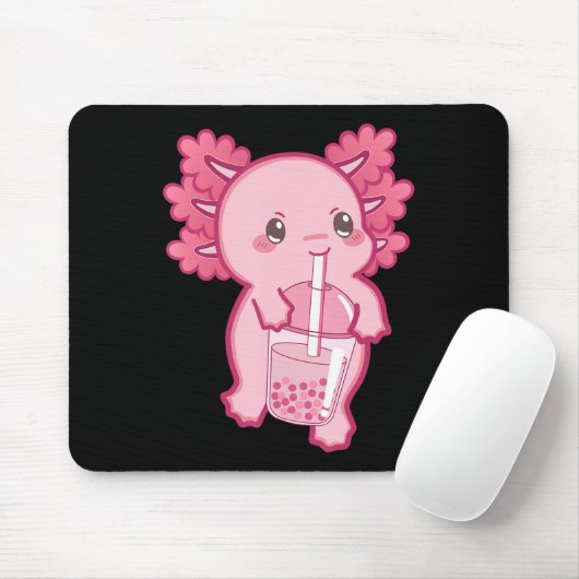 Kawaii Axolotl Boba Bubble Tea Teen Teen Girl Kind Mousepad (Mit Mouse)