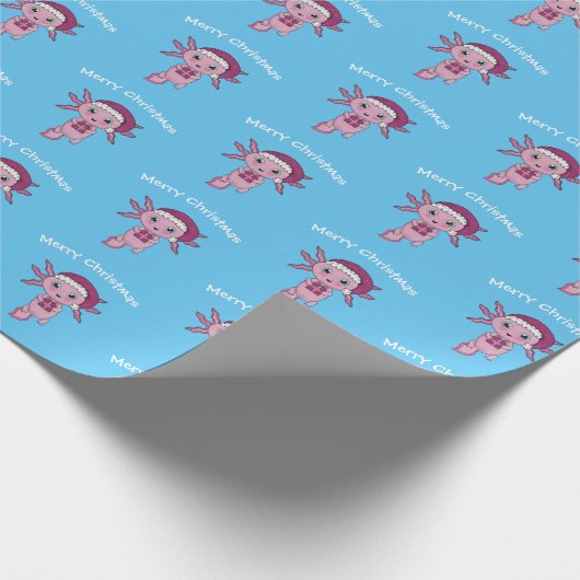 Kawaii Axolotl Christmas Geschenkpapier (Ecke)