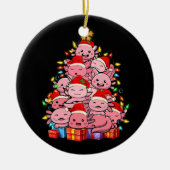 Kawaii Axolotl Christmas Tree Axolotl Pajama Hat X Keramik Ornament (Vorne)