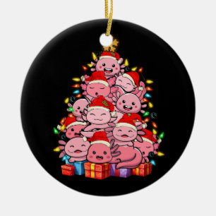 Kawaii Axolotl Christmas Tree Axolotl Pajama Hat X Keramik Ornament