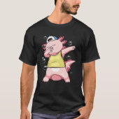 Kawaii Axolotl Dabbing Funny Dabber Dab T-Shirt (Vorderseite)