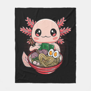 Kawaii Axolotl Eating Ramen Noodles Anime Gift Gif Fleecedecke