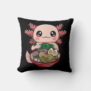 Kawaii Axolotl Eating Ramen Noodles Anime Gift Gif Kissen