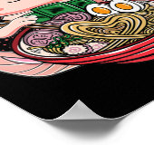 Kawaii Axolotl Eating Ramen Noodles Anime Gift Gif Poster (Ecke)