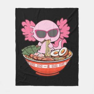 Kawaii Axolotl Eating Ramen Noodles Anime Girls Te Fleecedecke