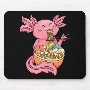 Kawaii Axolotl Eating Ramen Noodles Anime Kids Gir Mousepad