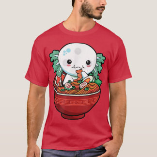 Kawaii Axolotl Eating Ramen Teen Girls Kinder Anim T-Shirt
