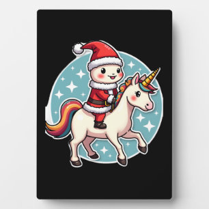 Kawaii Axolotl Einhorn Weihnachten Santa Frohe Wei Fotoplatte