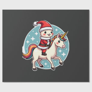 Kawaii Axolotl Einhorn Weihnachten Santa Frohe Wei Geschenkpapier