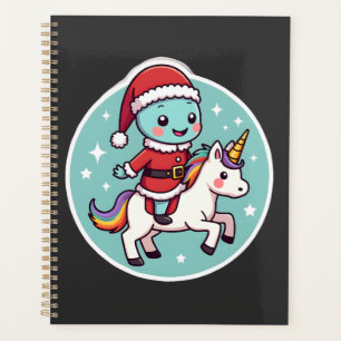 Kawaii Axolotl Einhorn Weihnachten Santa Frohe Wei Planer