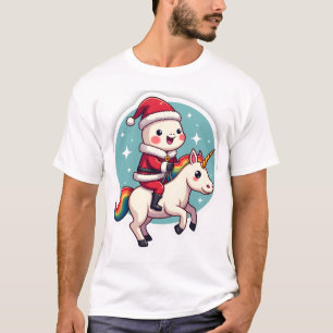 Kawaii Axolotl Einhorn Weihnachten Santa Frohe Wei T-Shirt