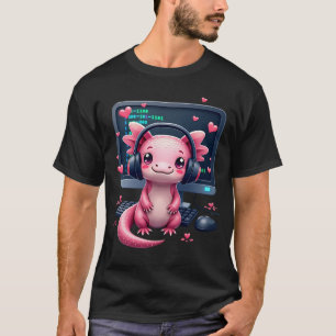 Kawaii Axolotl Gamer Programmieren T-Shirt