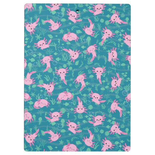 Kawaii Axolotl im Ocean Clipboard Klemmbrett (Rückseite)