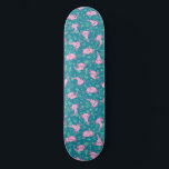 Kawaii Axolotl im Ozeanskateboard Skateboard<br><div class="desc">Kawaii axolotl rosa Meme Fische niedlich gürtelhaft lustige Amphibien seltsame Tiere. Mit Meereselementen,  Wellen,  Korallen,  Quallen,  blaues Meer</div>