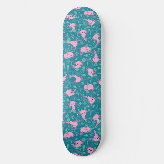 Kawaii Axolotl im Ozeanskateboard Skateboard (Vorderseite)