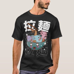 Kawaii Axolotl Inside Ramen Bowl Ästhetische Anime T-Shirt
