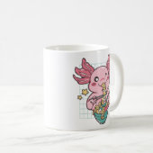 Kawaii Axolotl isst Ramen Kaffeetasse (VorderseiteRechts)