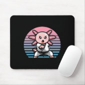 Kawaii Axolotl Karate Funny Martial Arts Mousepad (Mit Mouse)