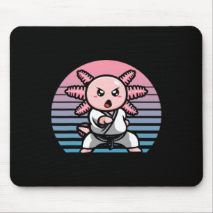 Kawaii Axolotl Karate Funny Martial Arts Mousepad
