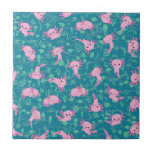 Kawaii Axolotl - Keramik im Ozean Fliese (Vorderseite)