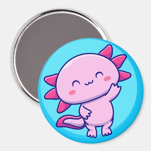 Kawaii Axolotl Magnet (Vorderseite/Rückseite)