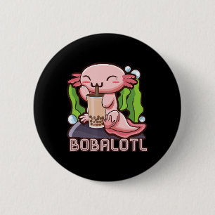 Kawaii Axolotl Niedlich Boba T-Shirt Bubble Tee An Button
