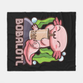 Kawaii Axolotl Niedlich Boba T-Shirt Bubble Tee An Fleecedecke (Vorderseite (Horizontal))