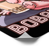Kawaii Axolotl Niedlich Boba T-Shirt Bubble Tee An Poster (Ecke)