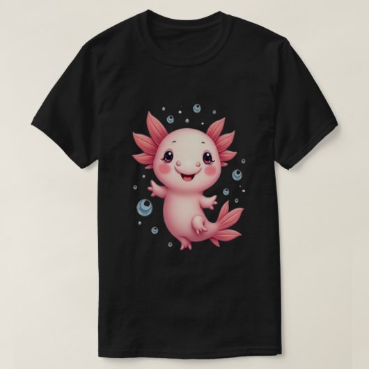 Kawaii Axolotl Niedliches Wasser T-Shirt (Design vorne)