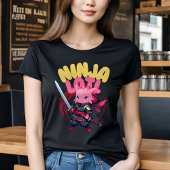 Kawaii Axolotl Ninja - Cudly Aquatic Animal T-Shirt