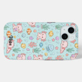 Kawaii Axolotl Ocean Pattern Phone Case (Rückseite (Horizontal))