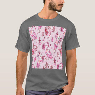 Kawaii Axolotl Pink Berries Muster Otaku Japanisch T-Shirt