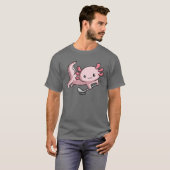 Kawaii Axolotl Pun Funny Hockey Player T-Shirt (Vorne ganz)