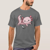 Kawaii Axolotl Pun Funny Hockey Player T-Shirt (Vorderseite)